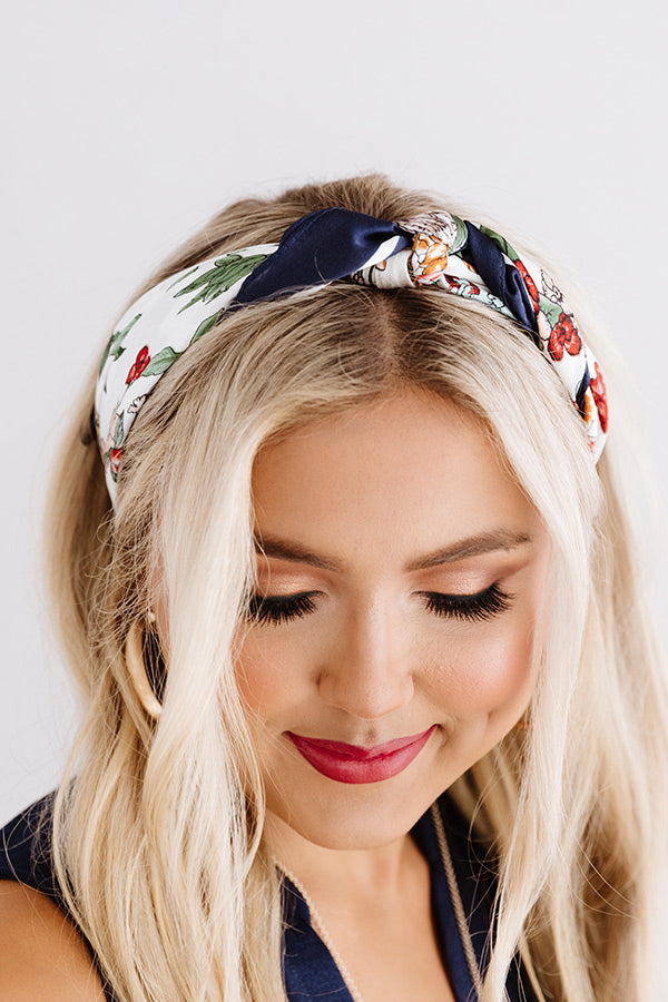 Chelsea Market Floral Hair Scarf In Navy • Impressions Online Boutique