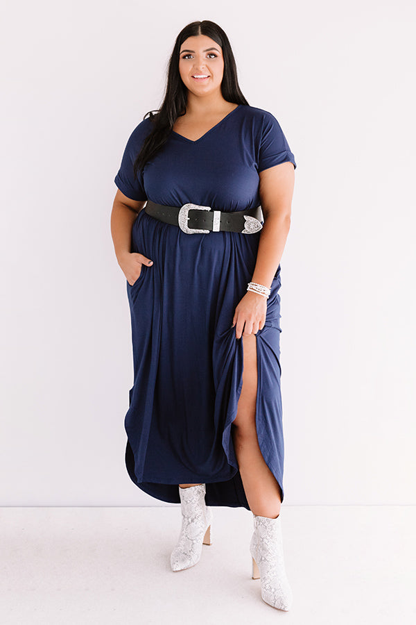 Betsy Trotwood aan de andere kant, bijeenkomst Just My Type T-Shirt Maxi In Navy Curves • Impressions Online Boutique