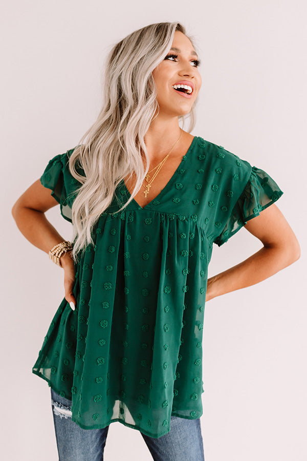 Autumn Edit Babydoll Top In Hunter Green • Impressions Online Boutique