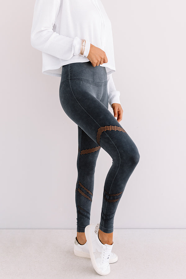 Honor Roll High Waist Legging In Navy • Impressions Online Boutique