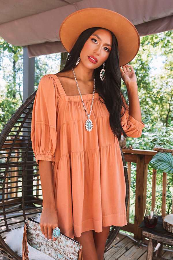 Trolly Ride Shift Dress In Light Rust • Impressions Online Boutique