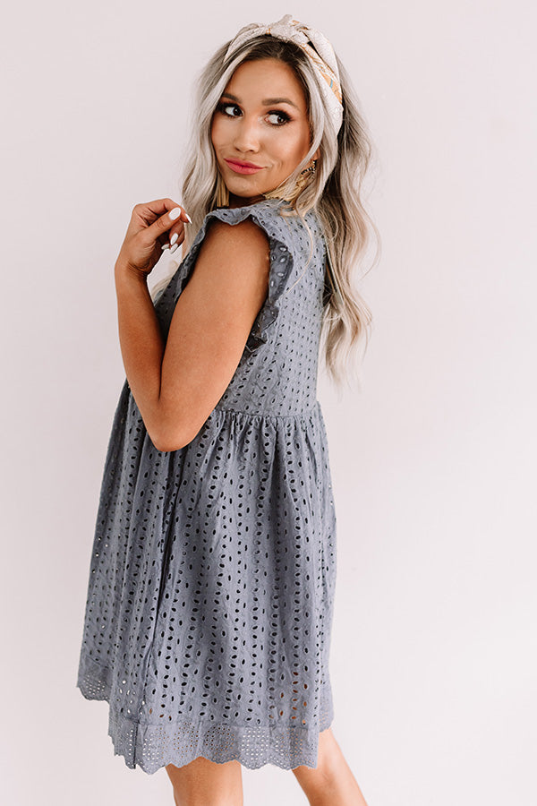 Sway Into Style Eyelet Romper In Charcoal • Impressions Online Boutique