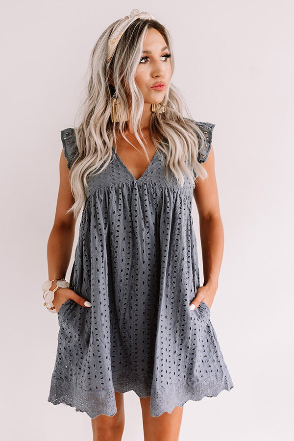 Sway Into Style Eyelet Romper In Charcoal • Impressions Online Boutique