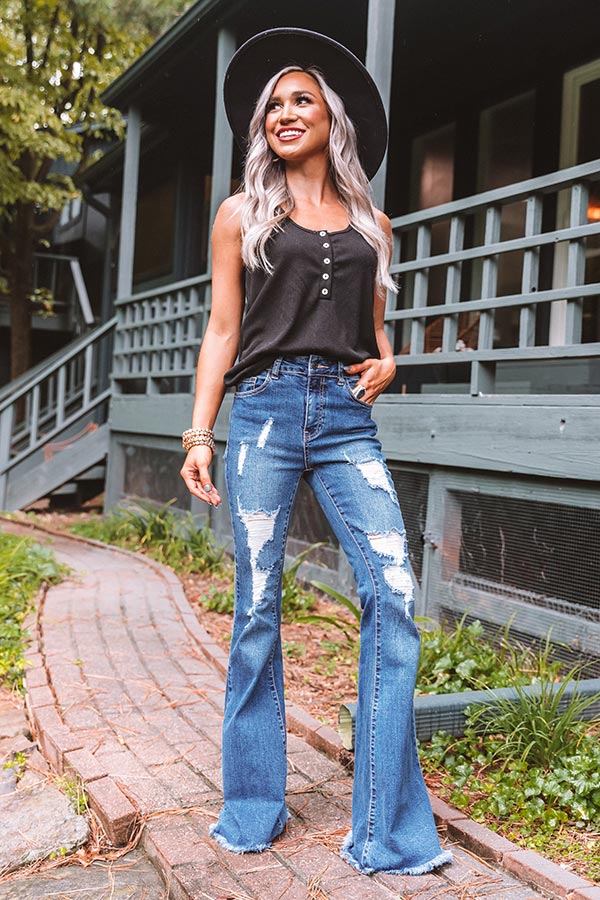 Sunny And 75 Ribbed Tank In Black • Impressions Online Boutique