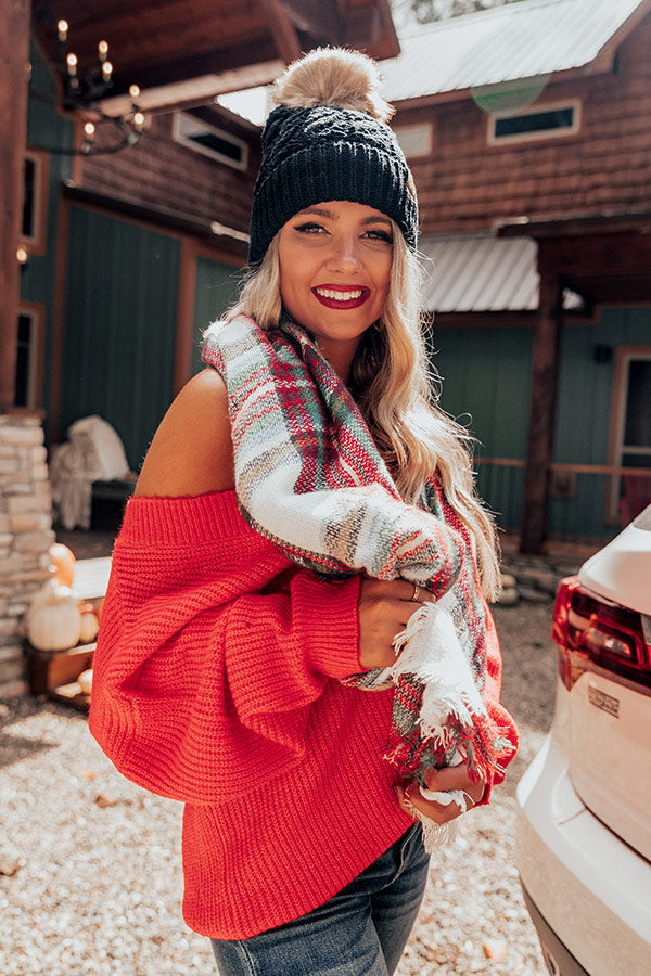 Denver Delights Knit Tunic Sweater In Red