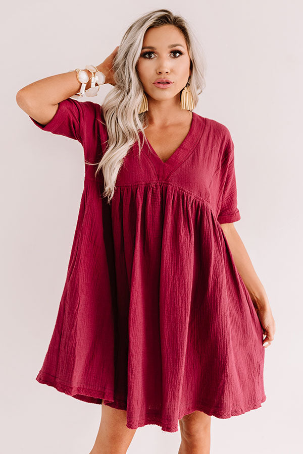 Truly Tempting Babydoll Dress In Wine • Impressions Online Boutique