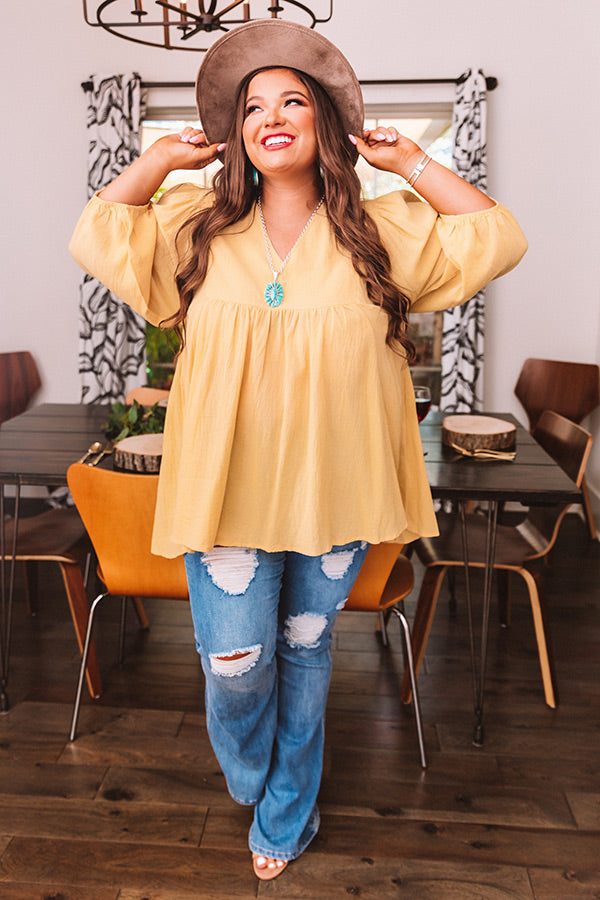 Sweet Secret Babydoll Top In Yellow Curves • Impressions Online Boutique