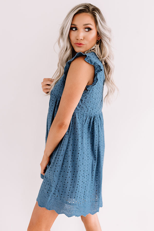 Sway Into Style Eyelet Romper In Blue • Impressions Online Boutique