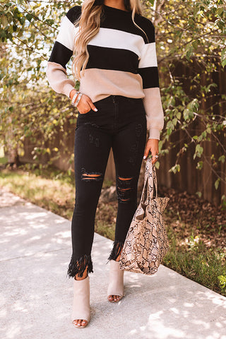 Color Block Sweater Vest, Louis Vuitton Neverfull and Gucci Belt #fallstyle