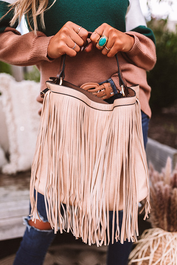 Saint Laurent Black Leather Fringe Large Shopper Tote