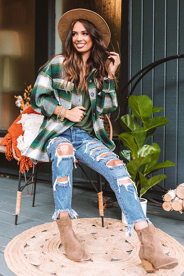 State Park Plaid Jacket in Green • Impressions Online Boutique