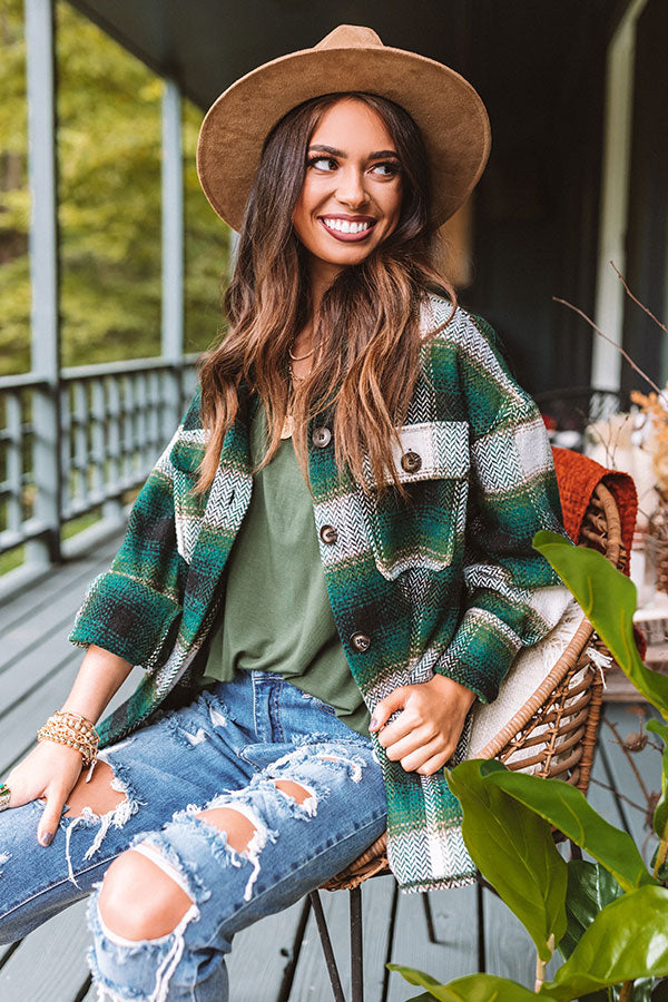 State Park Plaid Jacket in Green • Impressions Online Boutique