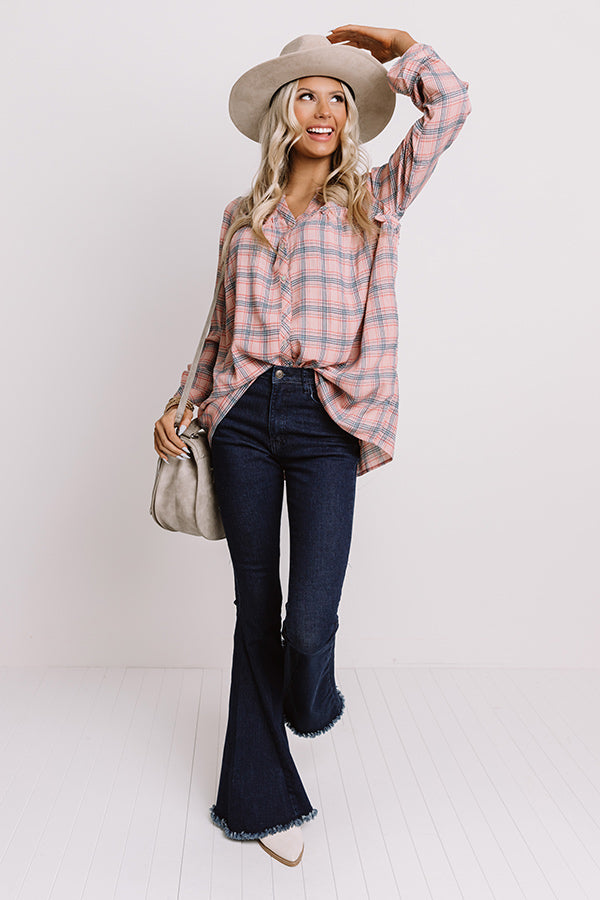 Pumpkin Patch Perfection Plaid Babydoll Top In Pink • Impressions ...