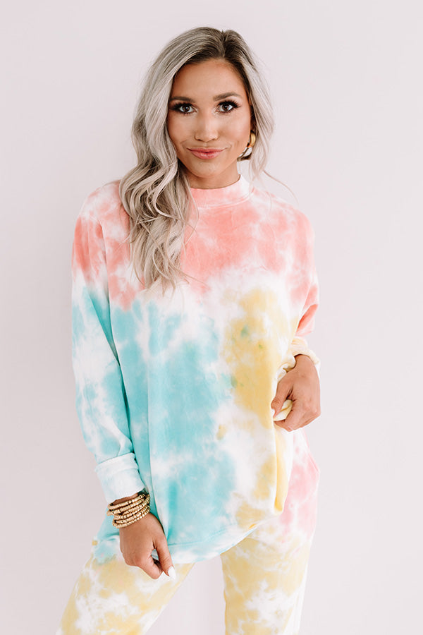 Going Home Tie Dye Sweatshirt in Coral • Impressions Online Boutique