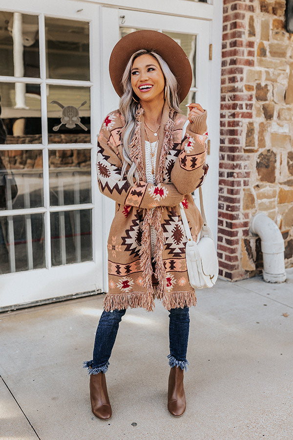 Sweet Retreat Frayed Cardigan In Mocha • Impressions Online Boutique