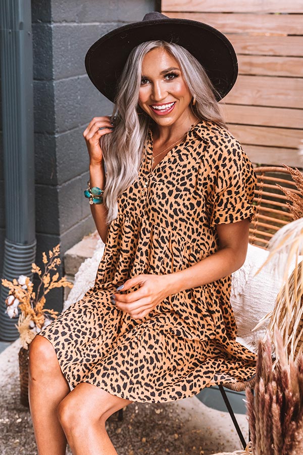 Swoon And Sway Leopard Shift Dress • Impressions Online Boutique