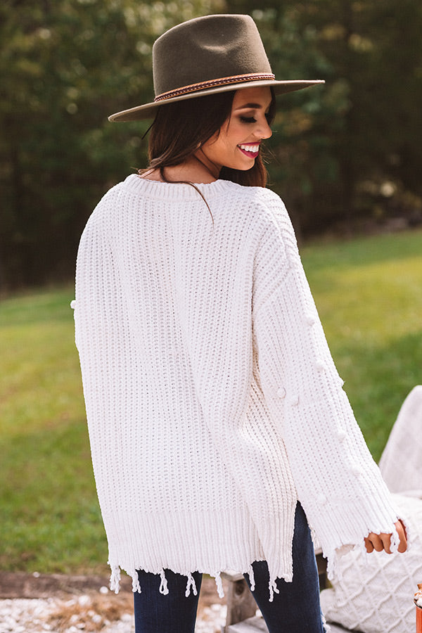 Fall Forever Chenille Sweater In White • Impressions Online Boutique