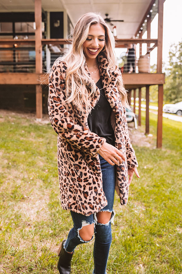 The One For Me Leopard Plush Coat • Impressions Online Boutique