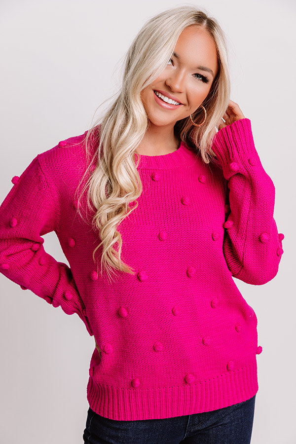 Undercover Sweetness Knit Sweater In Fuchsia • Impressions Online Boutique