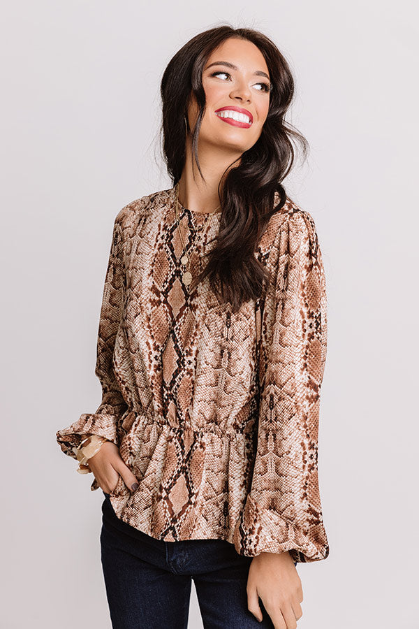 Vineyard Tour Snake Print Top • Impressions Online Boutique