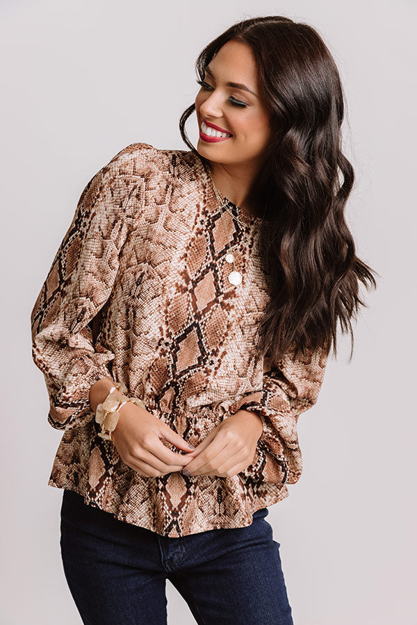 Vineyard Tour Snake Print Top • Impressions Online Boutique