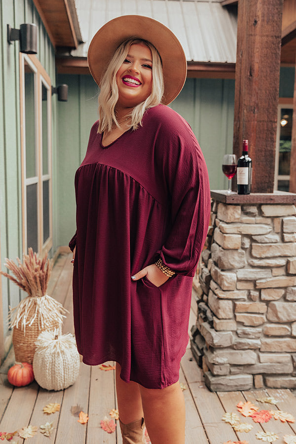 maroon babydoll dress