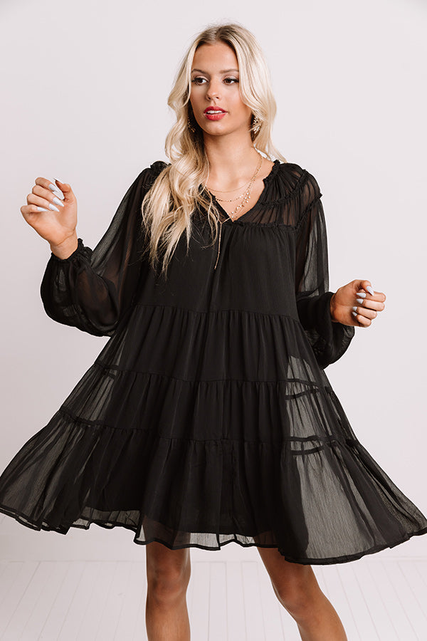 Writing Letters Shift Dress In Black • Impressions Online Boutique