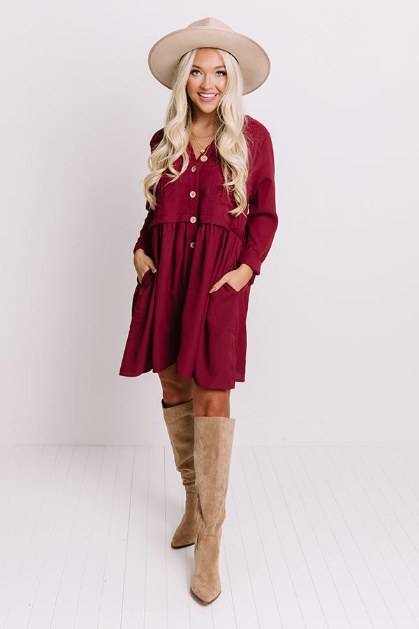 Talk Of The Town Shift Dress In Wine • Impressions Online Boutique