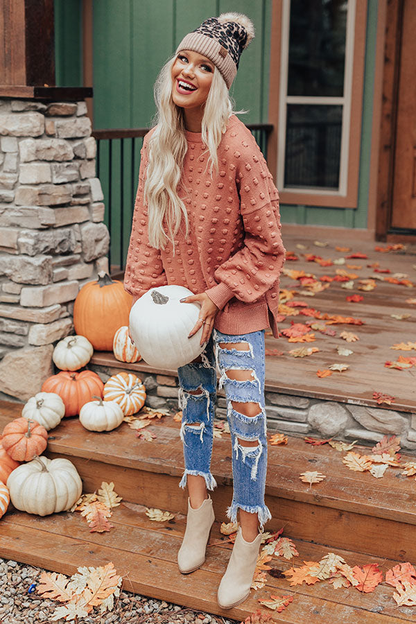 Fall Getaway Sweater In Light Rustic Rose • Impressions Online Boutique