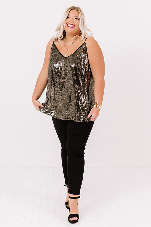 Chardonnay Chic Sequin Shift Tank In Black Curves • Impressions Online ...