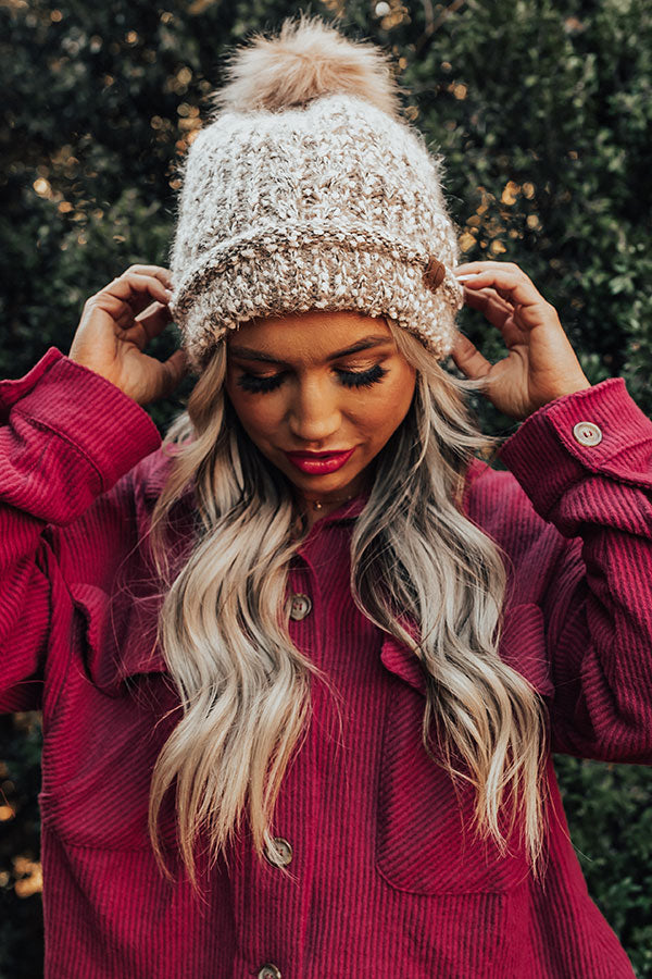 Full Of Warmth Popcorn Knit Beanie in Mocha • Impressions Online Boutique