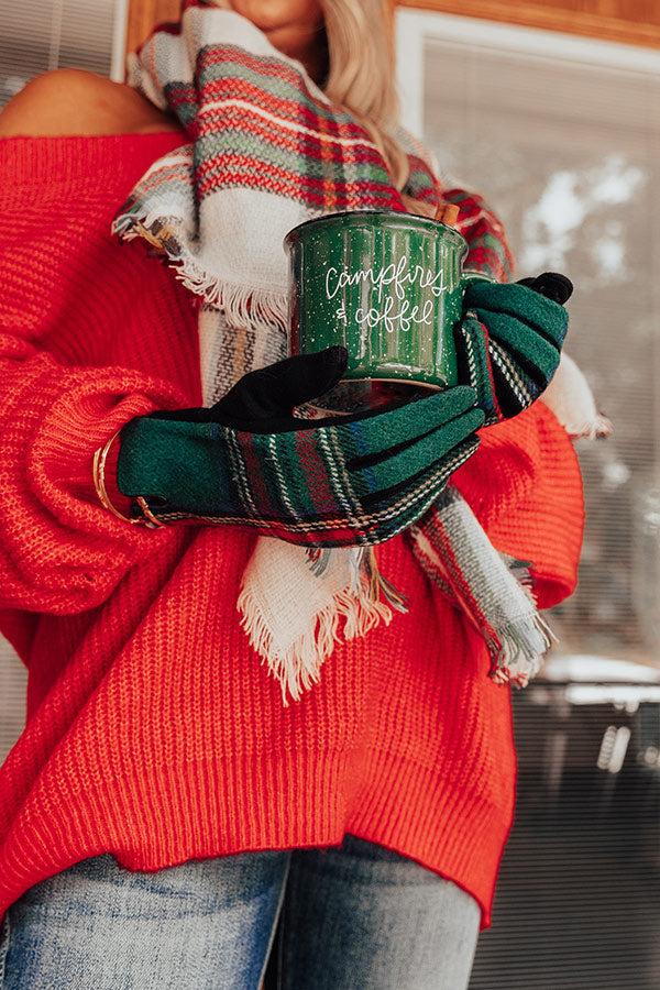 Winter Thrills Plaid Tech Gloves In Green