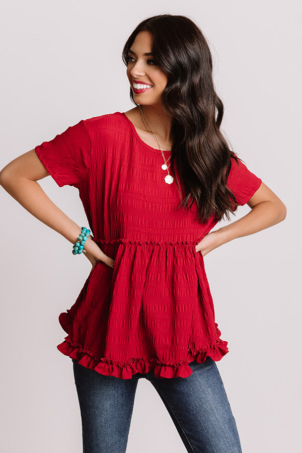 Kisses In Capri Babydoll Top In Red • Impressions Online Boutique • Page: 1