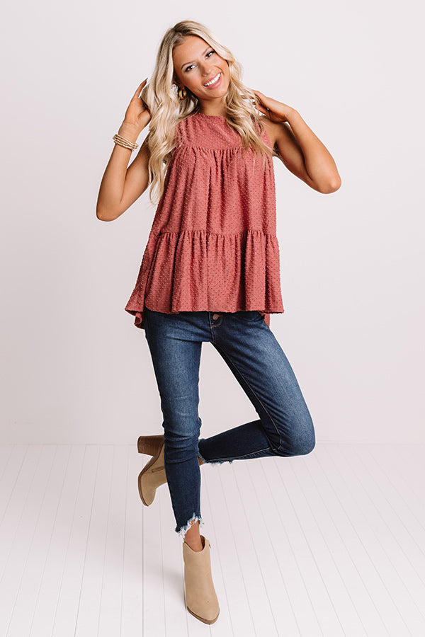 Lattes With Friends Babydoll Top In Aurora Red • Impressions Online ...