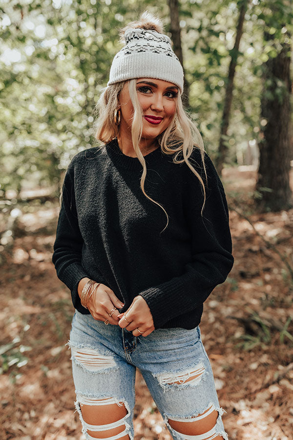 Leaf Peeping Shift Sweater In Black • Impressions Online Boutique