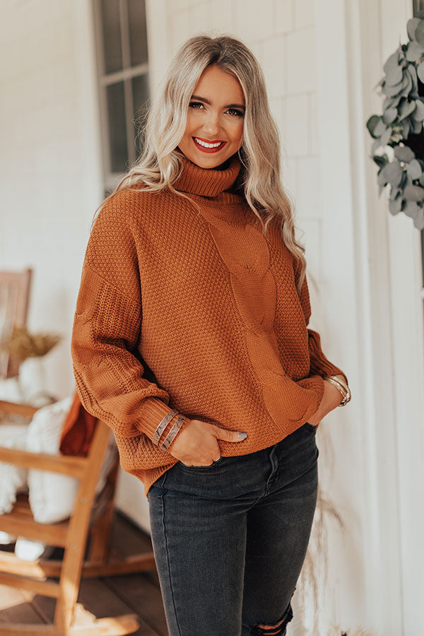 Chilly Vibes Knit Sweater In Pumpkin • Impressions Online Boutique