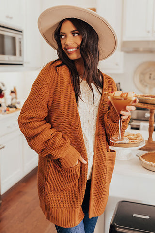 Fall Hike Knit Cardigan In Pumpkin • Impressions Online Boutique