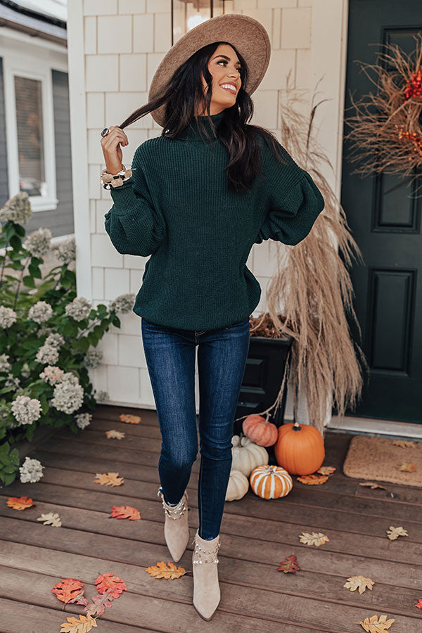 Berkshires Bound Knit Sweater In Hunter Green • Impressions Online Boutique