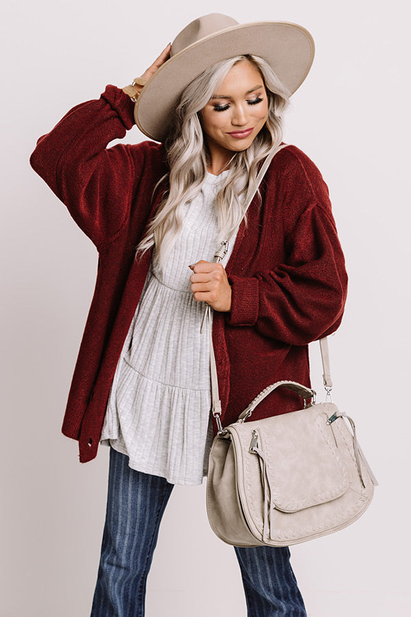 Wine colored store cardigan