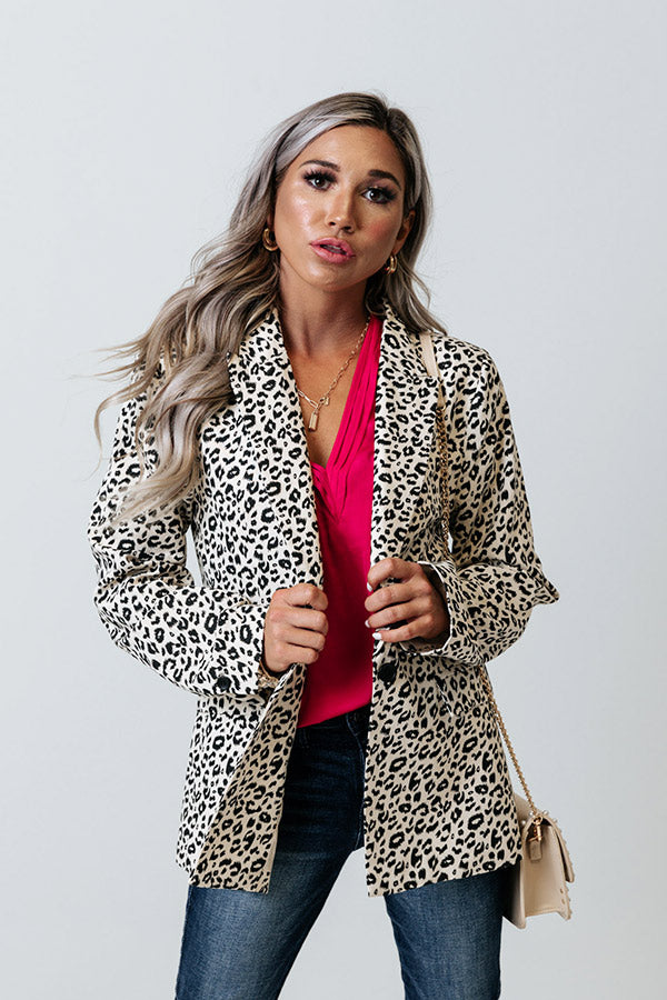 Extra Mile Leopard Blazer In Ivory