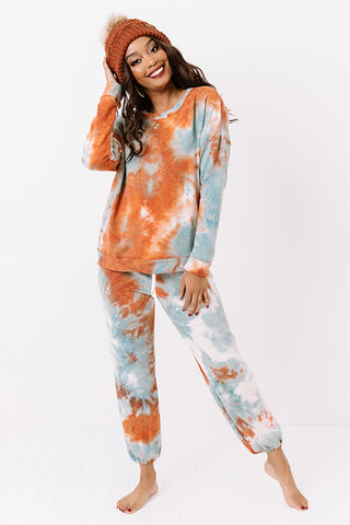 Dose Of Cozy Tie Dye Sweatshirt In Tangerine Impressions Online