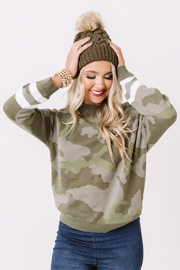 Our Spot Camo Sweater • Impressions Online Boutique