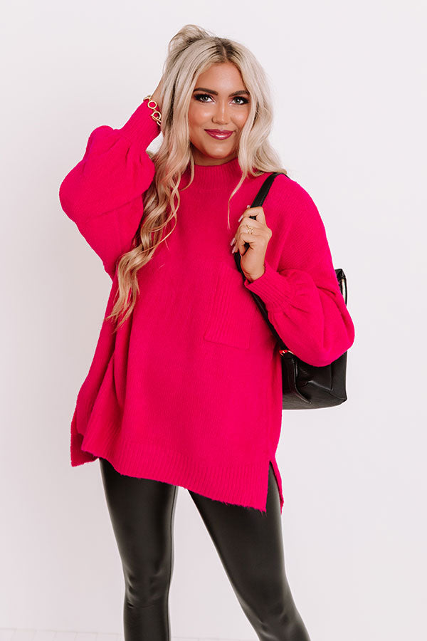 Cocoa Mood Shift Sweater In Hot Pink • Impressions Online Boutique