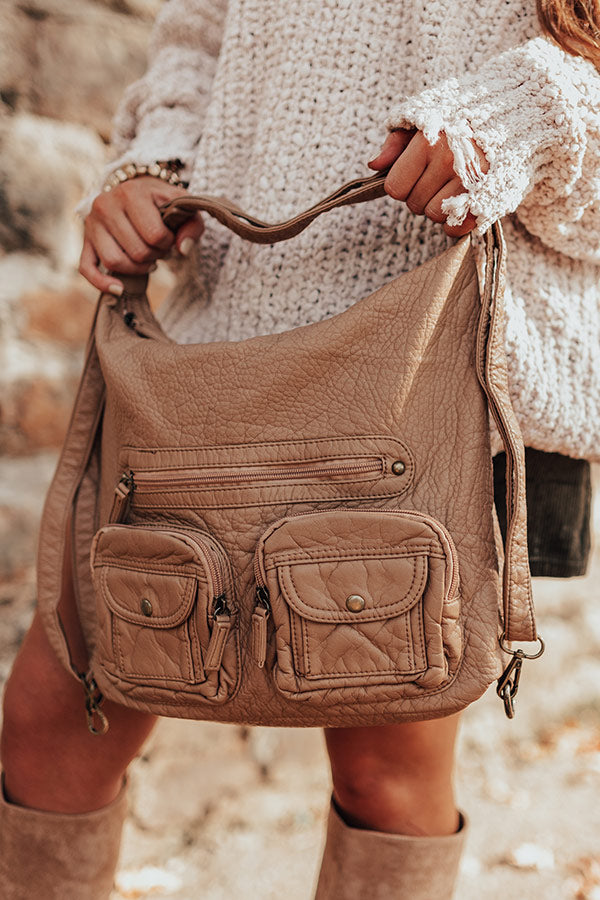 All About It Crossbody In Tan • Impressions Online Boutique