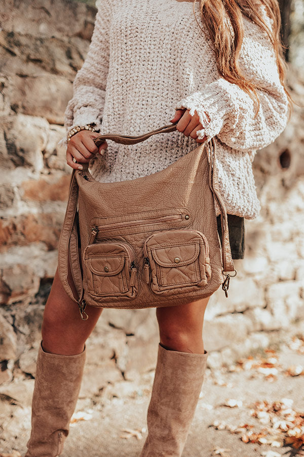 All About It Crossbody In Tan • Impressions Online Boutique