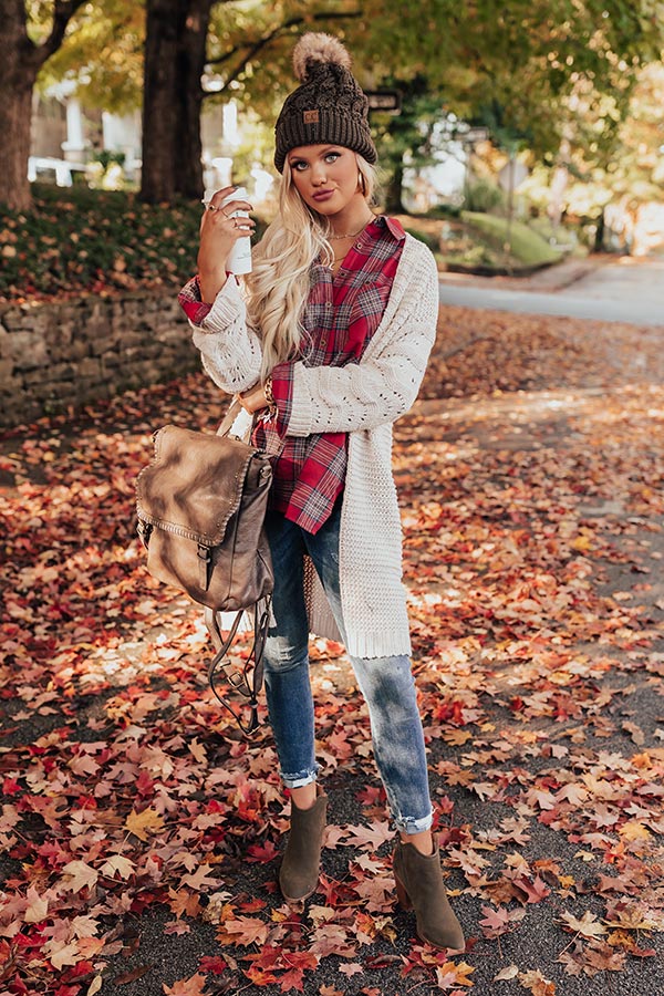 Cuddly Afternoon Knit Cardigan In Cream