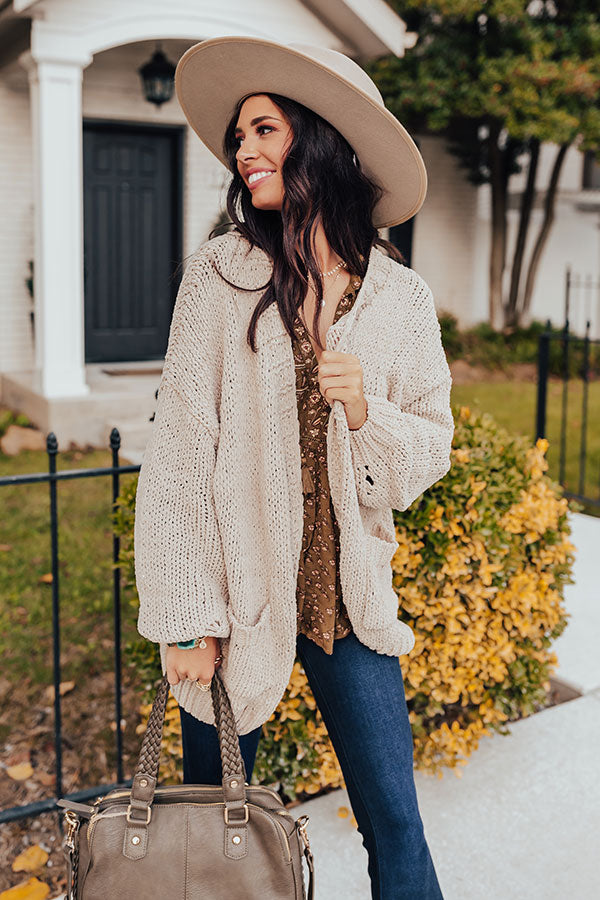 Cozy Connection Knit Cardigan in Iced Latte • Impressions Online Boutique