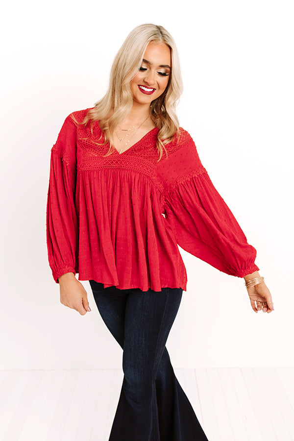 Lovely Novella Babydoll Top In Red • Impressions Online Boutique