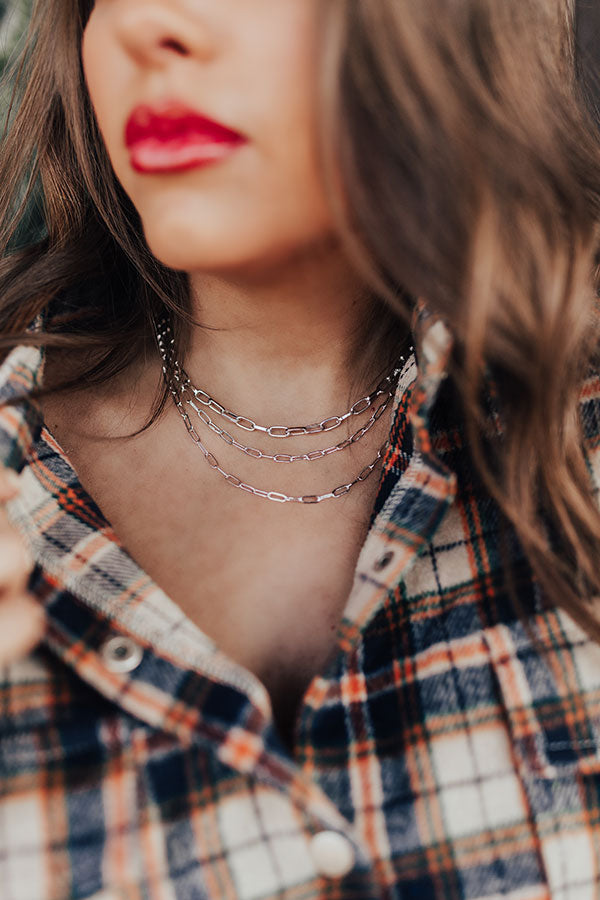 Dulce De Darling Layered Necklace in Silver