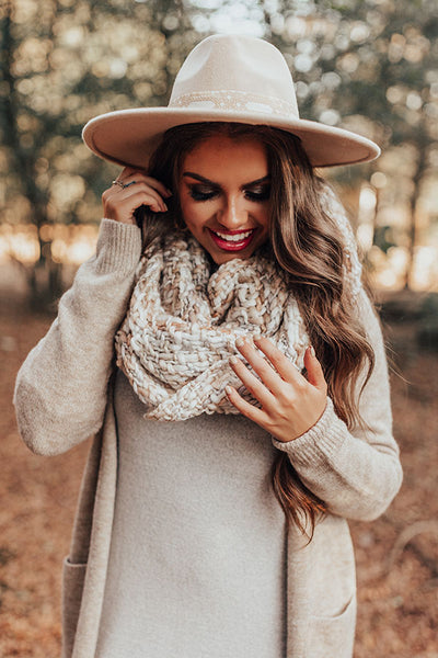 Hot Cocoa And Kisses Scarf In Blush • Impressions Online Boutique